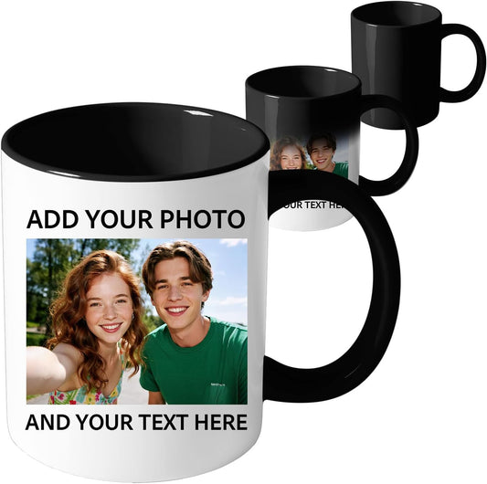 Custom Mug, Customized Photo Coffee Mug, Personalized 11 Oz Ceramic Mug with Text Logo Photo, Taza Personalizadas for Men Women