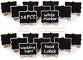 Herda 18 PCS Mini Chalkboard Signs with Easel Stand, Wooden Blackboard Labels for Wedding Celebration, Name/Place Cards, Food Labels for Party Buffet, Reusable Signs/Message Boards/Table Numbers etc.