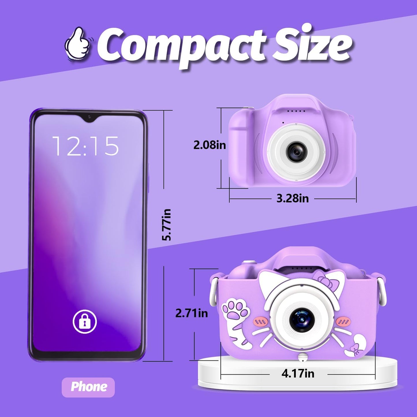 Goopow Kids Camera Toys for 3-8 Year Old Girls Boys,Children Digital Video Camcorder Camera with Cartoon Soft Cover, Best Chritmas Birthday Festival Gift for Kids - 32G SD Card Included