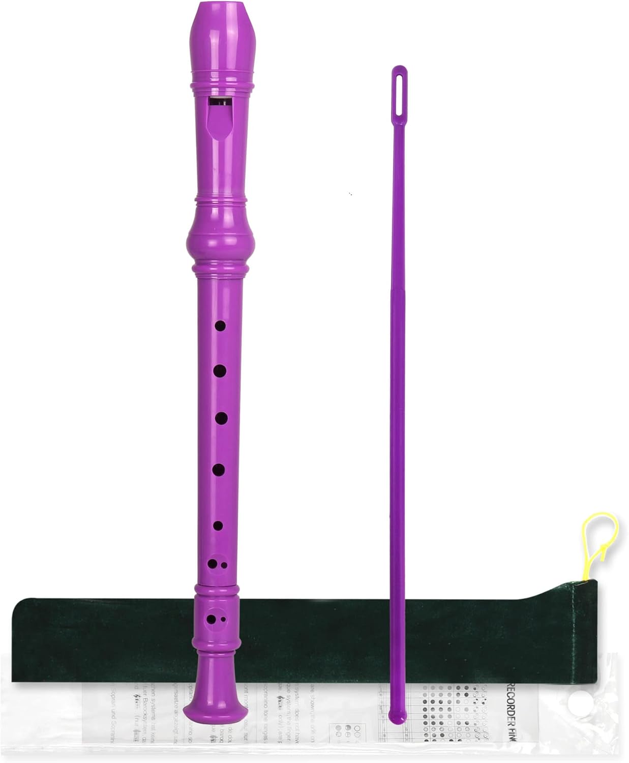 Mr.Power Soprano Recorder C Key 8 Hole German Fingering Clarinet ABS Music Flute Present for Beginner Graduation School Education Family (Purple)