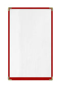 Goodsmart Restaurant Menu Covers – 25 Pack Red 2-View, Top-Loading Menu Holders, Vinyl & Plastic Café Menu Covers, Clear Menu Sleeves, Fits 8.5" x 14", Leather-Style Design, Gold Corners