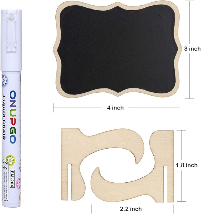 Mini Chalkboard Signs, 20 Pack Small Chalkboard Labels Table Signs with Easel Stand, Wooden Blackboards for Wedding Decor, Party Buffet Display, Place Cards, Food Labels