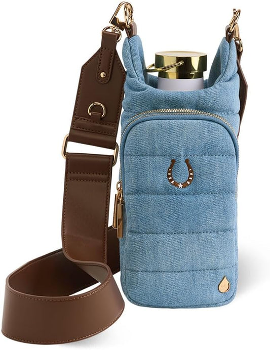 WanderFull® Original HydroBag® Collection, Water Bottle Holder w/Strap & Phone Pocket, Hands-Free Crossbody Water Bottle Bag