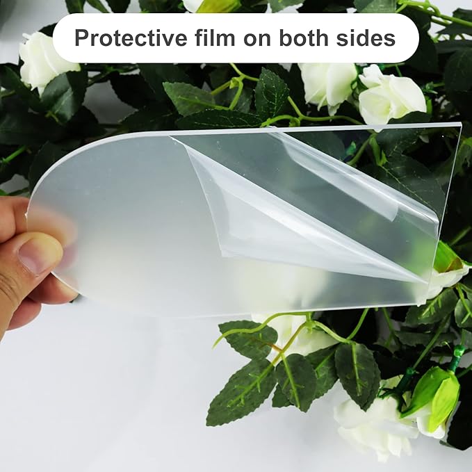 Clear Acrylic Sign with Wooden Stand Table Numbers DIY, 10 Pack Acrylic Sheets Table Signs for Wedding, 4x6 Inch Arch Signs Blank for Restaurant Party Bridal Shower (No printing included)