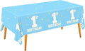 Gatherfun Baby Blue Party Supplies Set: 1st Birthday Decorations, Includes 2-Pack Baby Boy -Themed Tablecloths for First Birthday Decorations, Disposable Table Covers 54 x 108 Inch