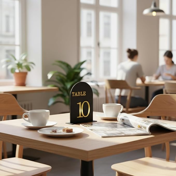 Arch Wedding Table Numbers 1-15 with Stands, 5" X 7" Double Sided Acrylic Wedding Sign Holders, Durable Non-Fading Table Number for Wedding Reception, Events, and Centerpieces