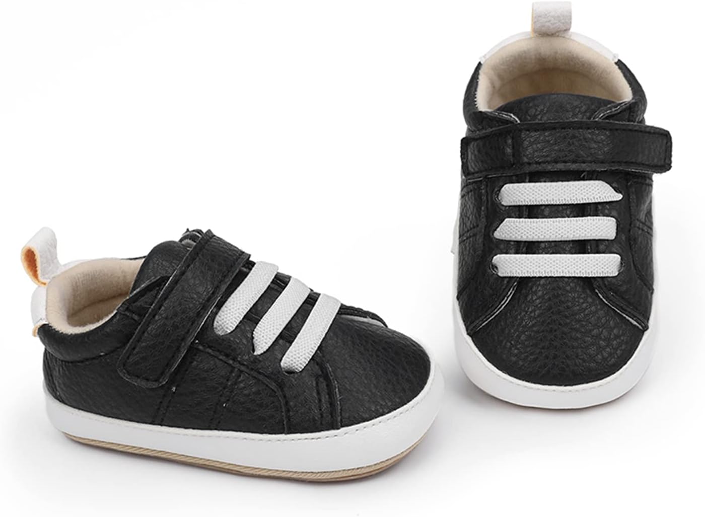 SOFMUO Baby Boys Girls High Top Ankle PU Leather Sneakers Soft Rubber Sole Infant Moccasins Newborn Oxford Loafers Anti-Slip Toddler Wedding Uniform Dress Shoes