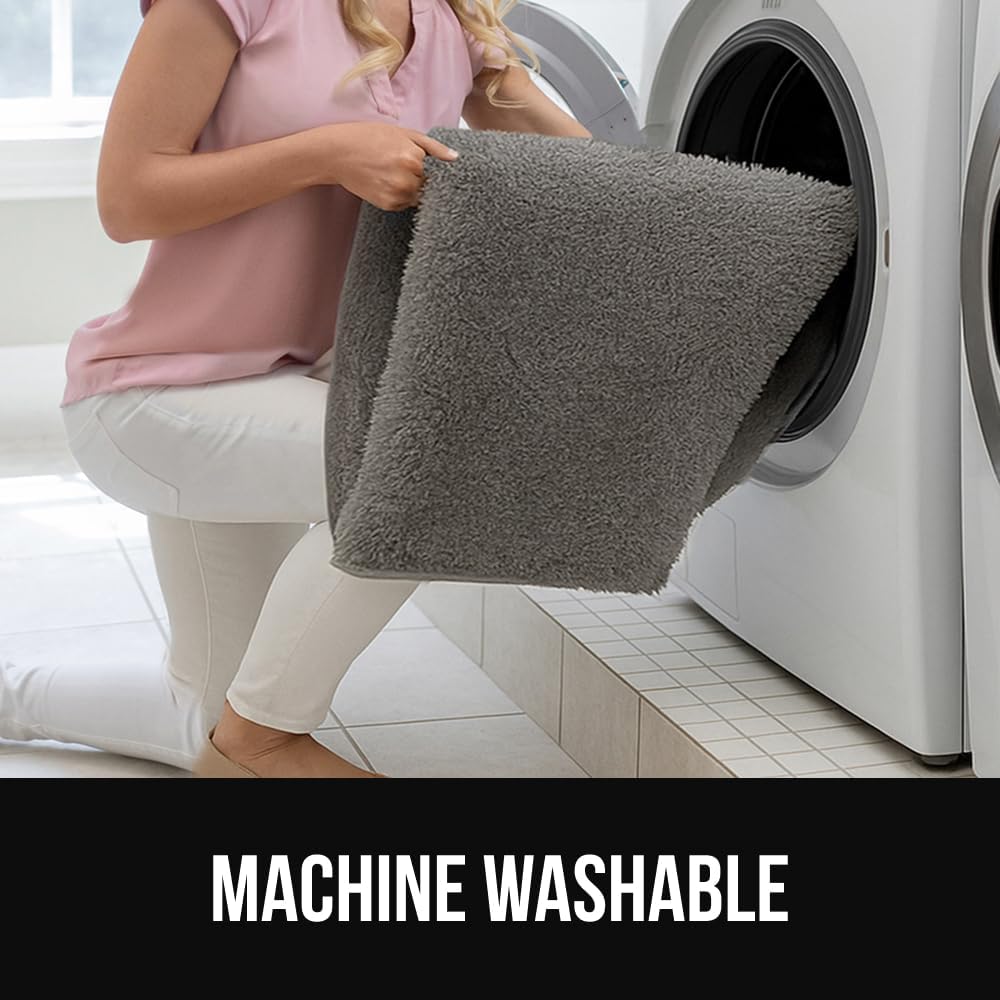 GORILLA GRIP Ultra Soft Washable Area Rug, Stain and Slip Resistant Plush Thick Carpet for Bedroom Living Room, No Shed Floor Rugs, Pet Friendly, Dorm Essentials, Kids Nursery Home Decor, 3x5, Gray