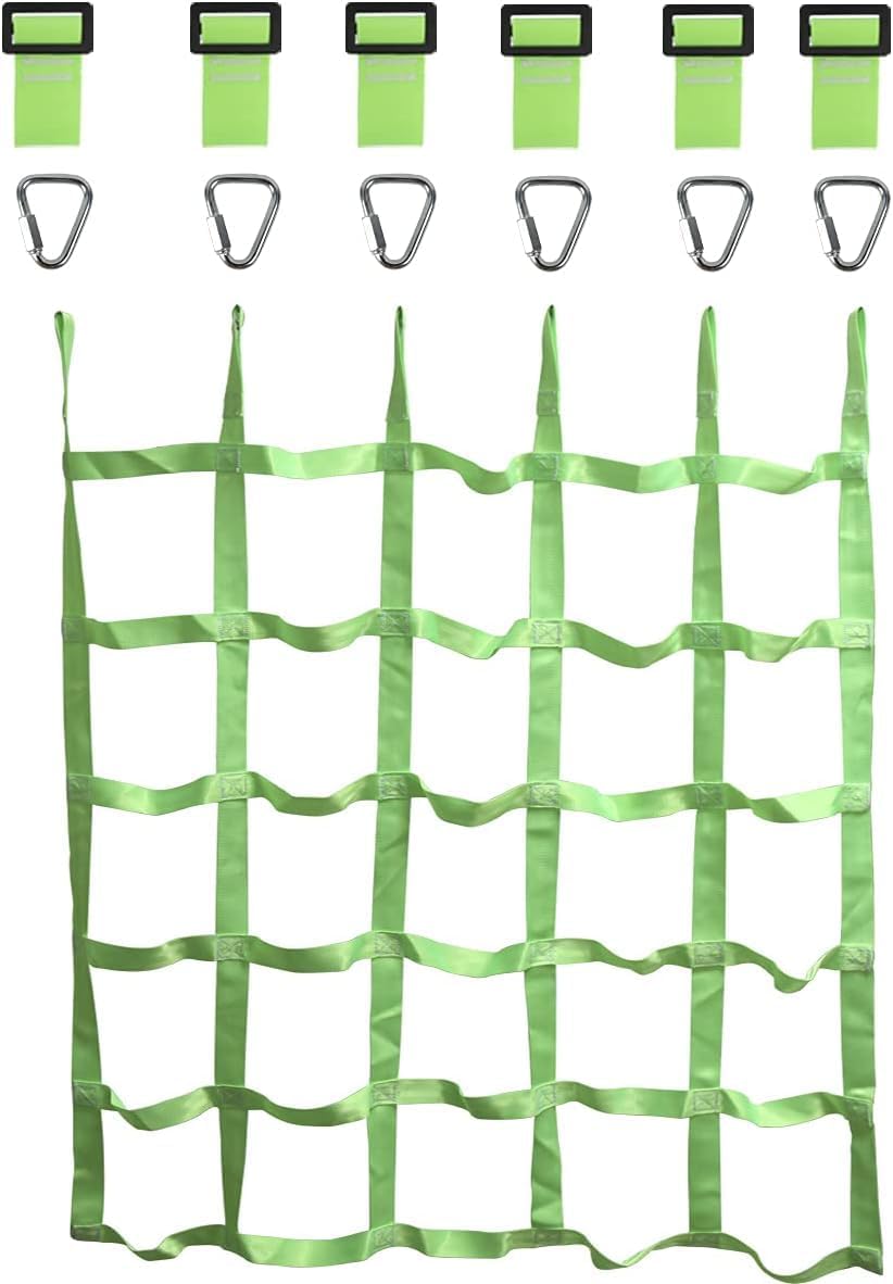 Gentle Booms Sports Climbing Cargo Net for Kids, Ninja Obstacle Course Accessories for Ninja Warrior Trainning, Attachment for Slackline