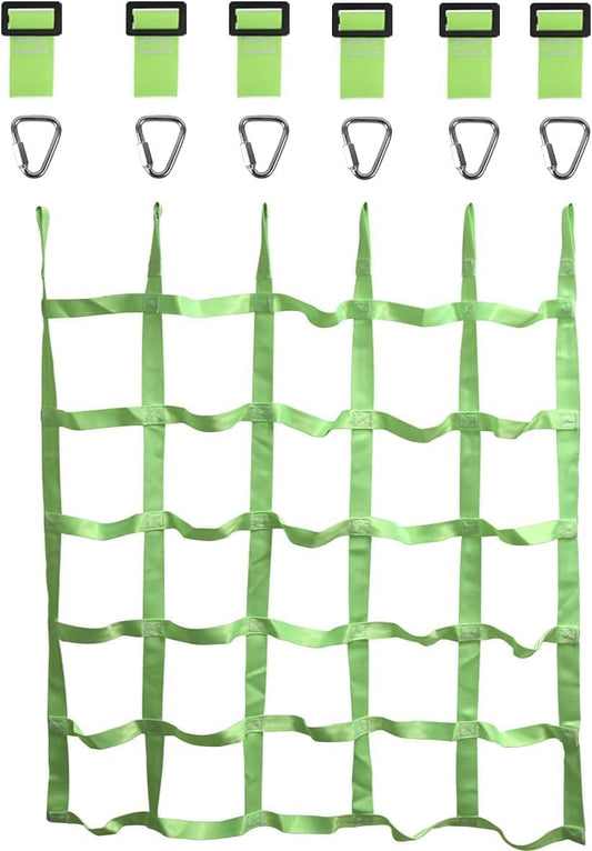 Gentle Booms Sports Climbing Cargo Net for Kids, Ninja Obstacle Course Accessories for Ninja Warrior Trainning, Attachment for Slackline