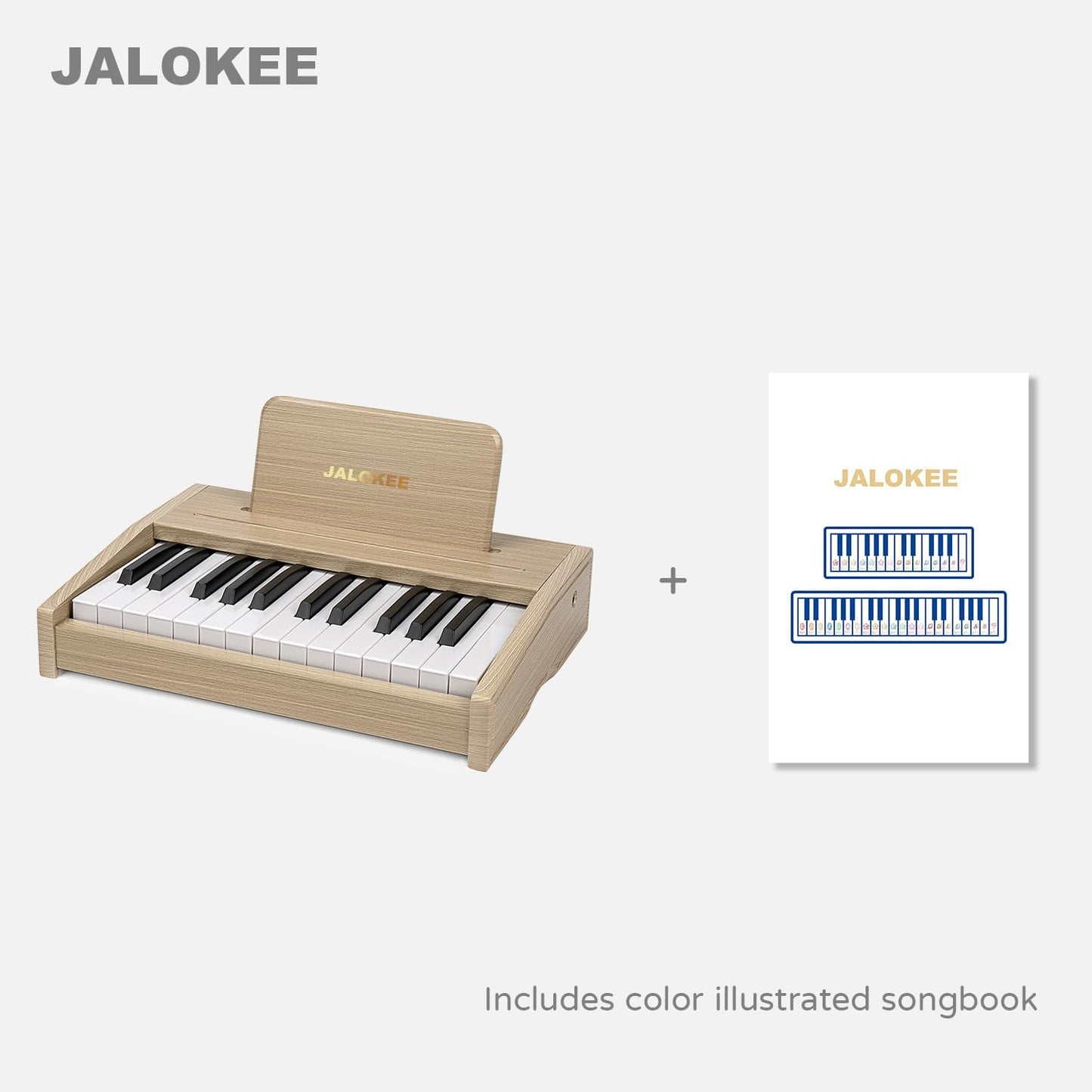 Kids Piano Keyboard, Digital Piano for Kids, Music Educational Instrument Toy, Wood Toy for 3+ Girls and Boys (Oak, 25 Keys)