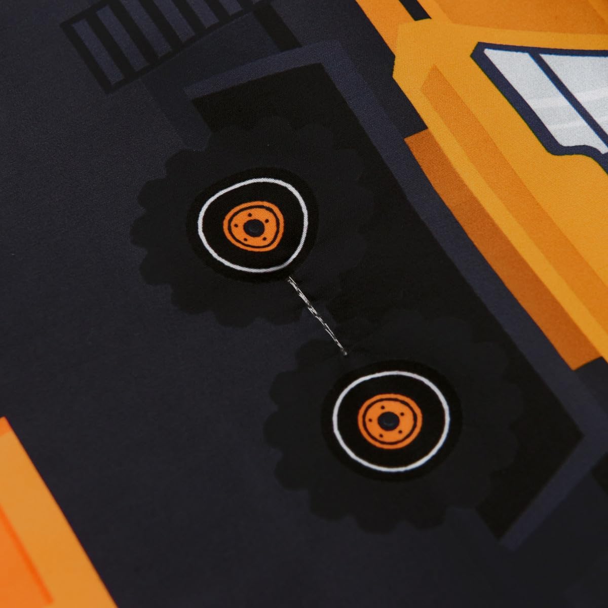 NTBED 4 Pieces Construction Toddler Bedding Set for Baby Boys, Truck Vehicles Excavator Cars Printed, Includes Comforter, Flat Sheet, Fitted Sheet and Pillowcase,Black