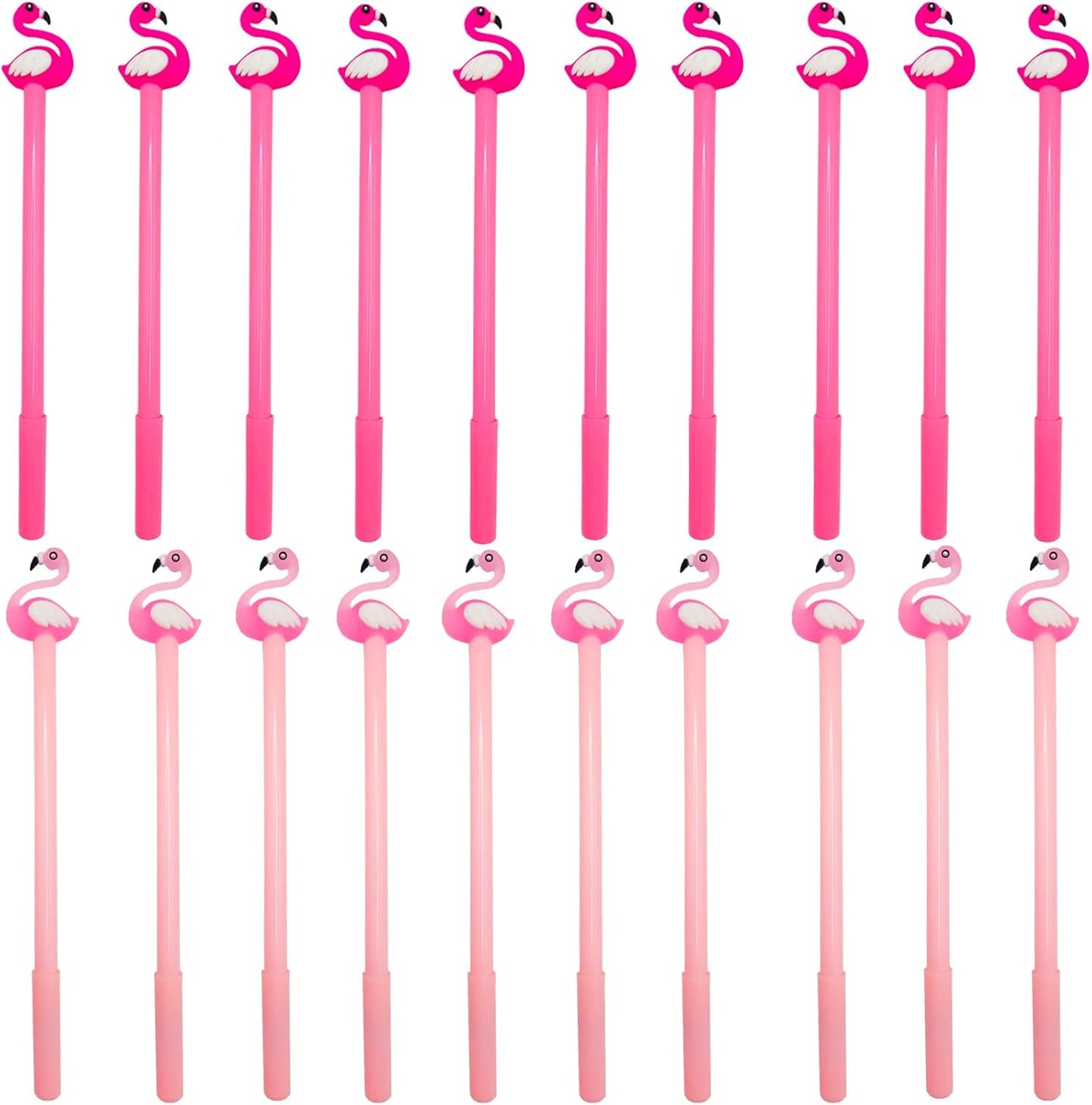 20 Pcs Cute Flamingo Gel Ink Pens - 0.5 mm Black Ink, Fun Kawaii Animal Pens for Kids, School, Office, Home Supplies & Party Favors