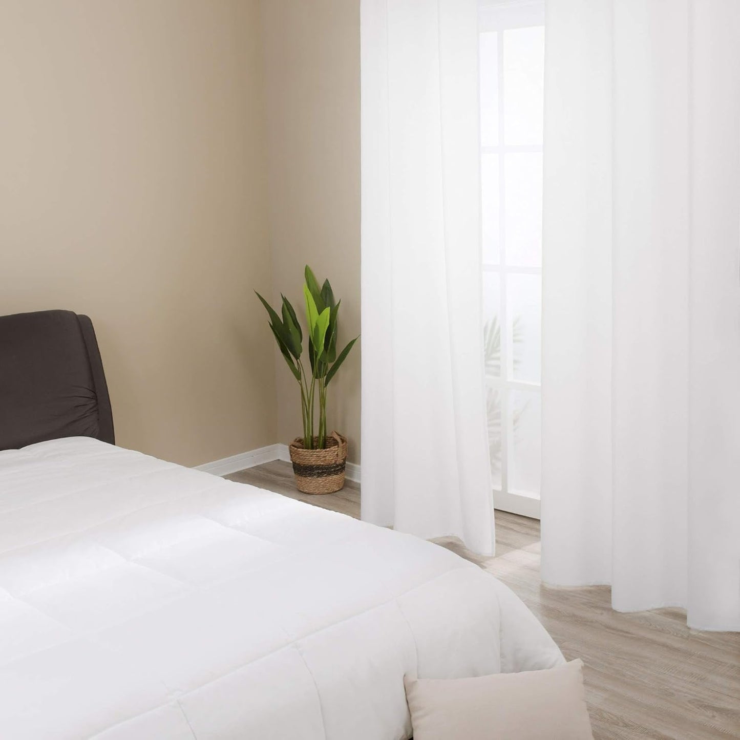 Deconovo Blackout Curtains, Room Darkening Thermal Insulated Window Drapes, Noise Reducing, Grommet Top, 2 Panels 38W x 84L Inch Machine Washable for Bedroom Living Room Nursery Snow White