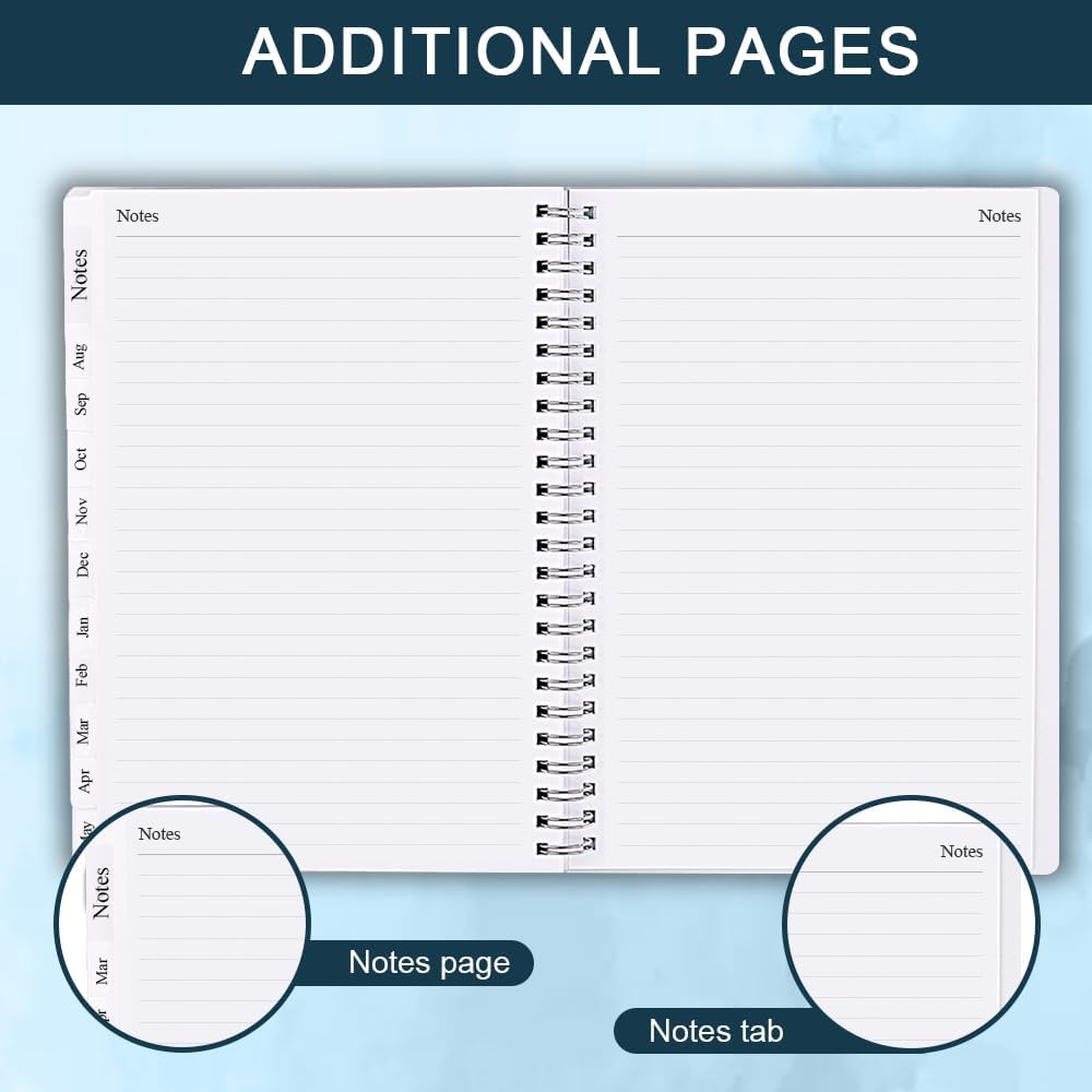 2025-2026 Planner - Weekly & Monthly Planner Runs Jul 2025 to Jun 2026, 6.25" x 8.25", 12 Monthly Tabs, 14 Notes Page, Plastic Pocket, Flexible Cover with Twin-Wire Binding, Planners 2025-2026
