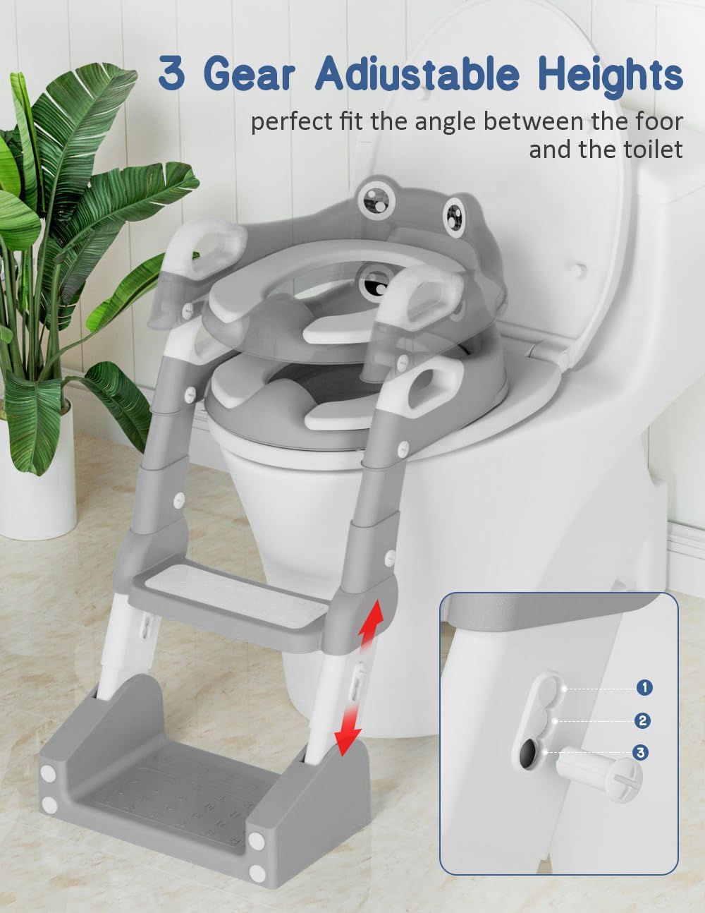 Potty Training Seat, Toddler Potty Training Toilet, Upgrade 2 In 1 Toddler Toilet Seat with Steps Stool Splash Guard and Anti-Slip Pad Soft Cushion, Potty Seats for Toddlers Baby Kids