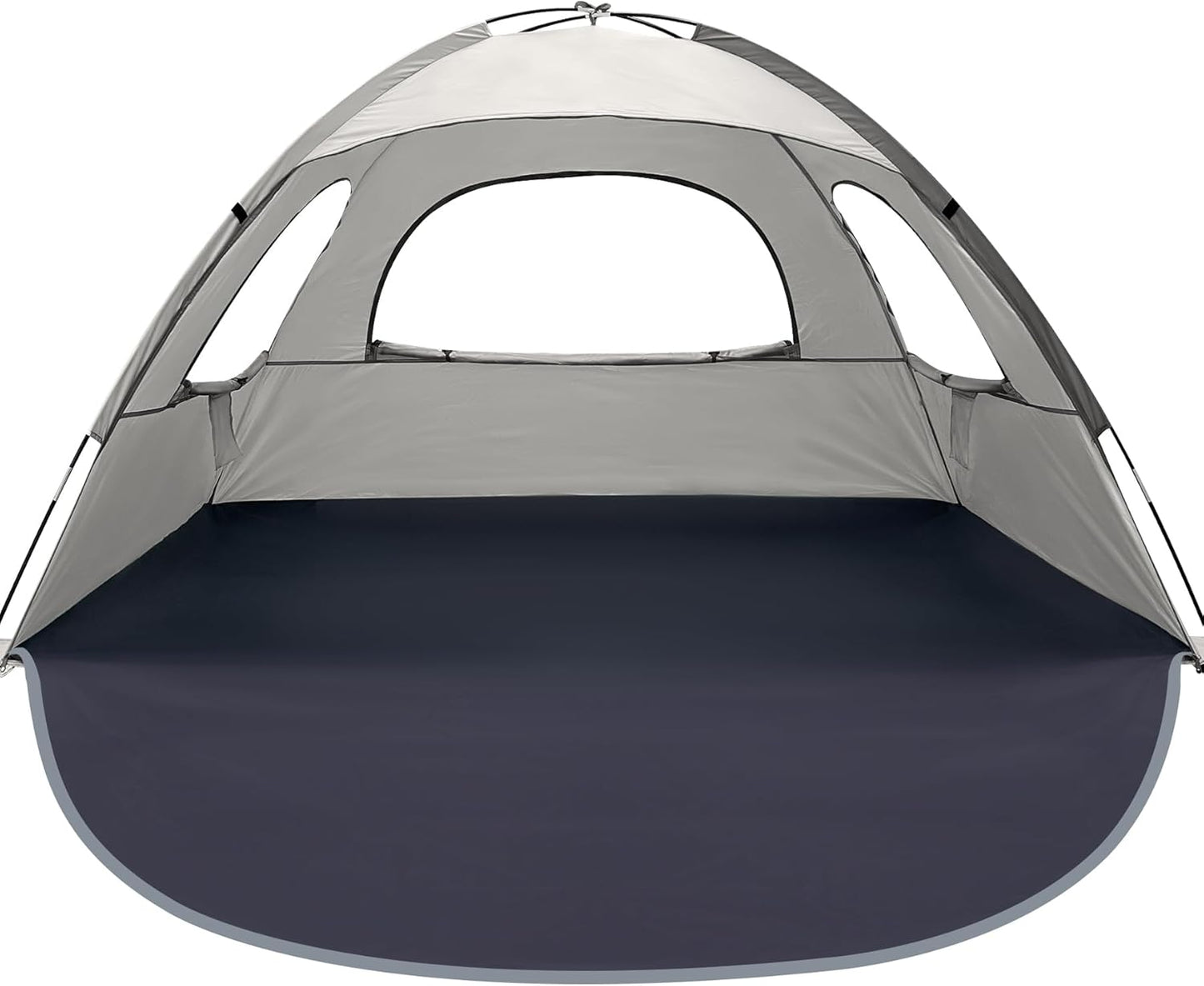 WhiteFang Beach Tent Anti-UV Portable Sun Shade Shelter for 3/4/6/8 Person, Extendable Floor with 3 Ventilating Mesh Windows Plus Carrying Bag, Stakes and Guy Lines