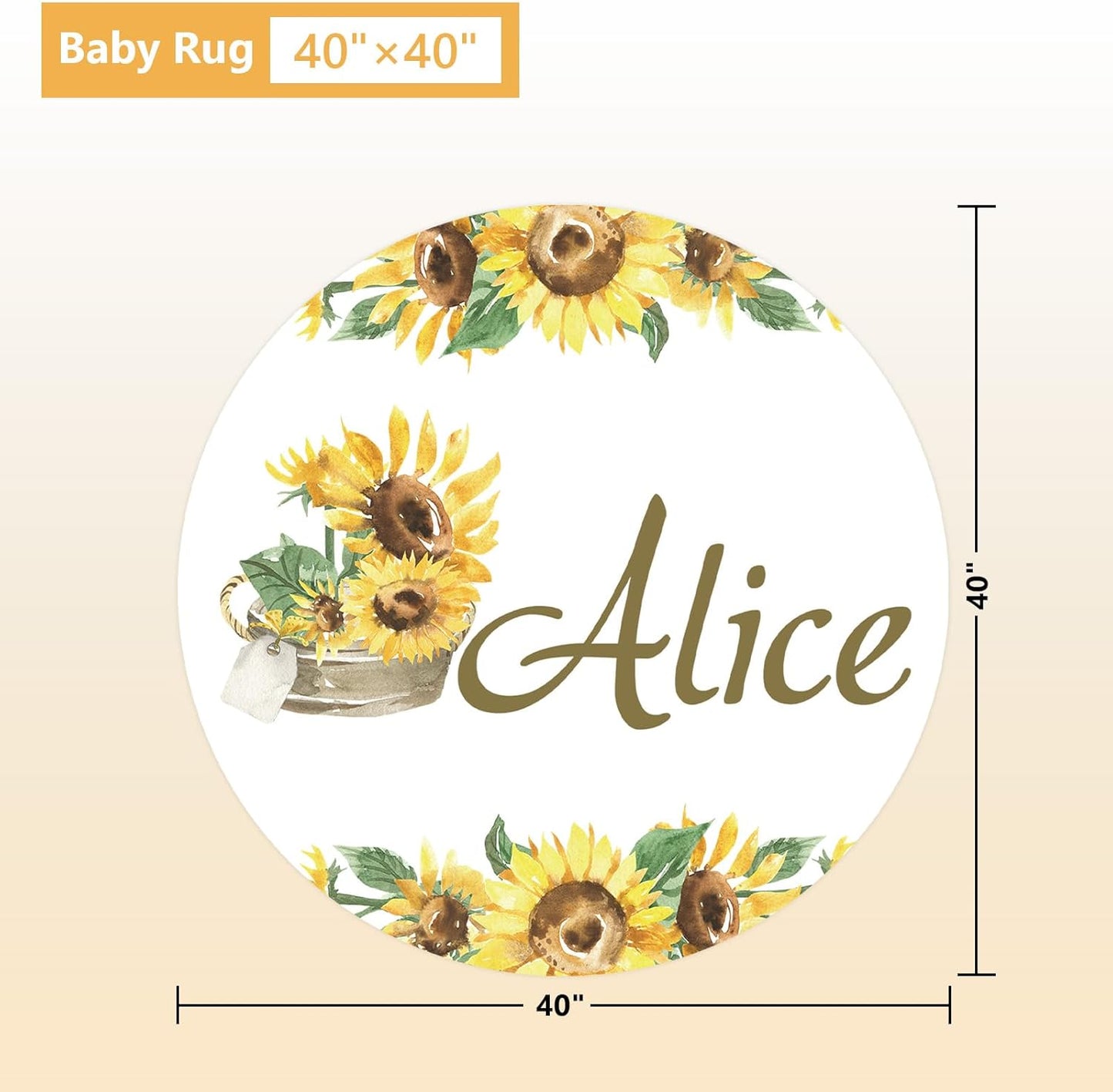 Personalized Baby Bedding Set - 5 Pcs Custom Infants Bedding Set with Infant Name - Double Layer Nursery Crib Set for Girls Boys - Customized Gifts for Toddler Baby Shower - Yellow Sunflower