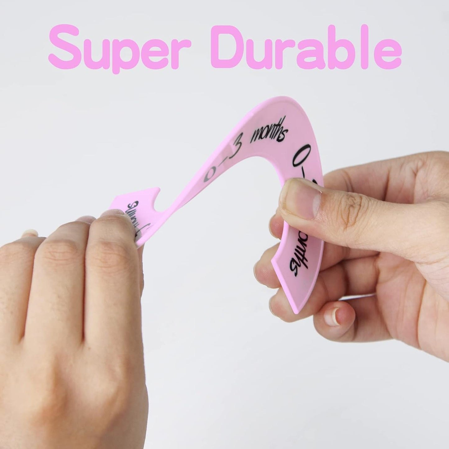 Pro Goleem Baby Closet Dividers Pink Baby Closet Organizer for Nursery Baby Clothes Size Age Dividers Fits 1.5" Rod 6 PCS