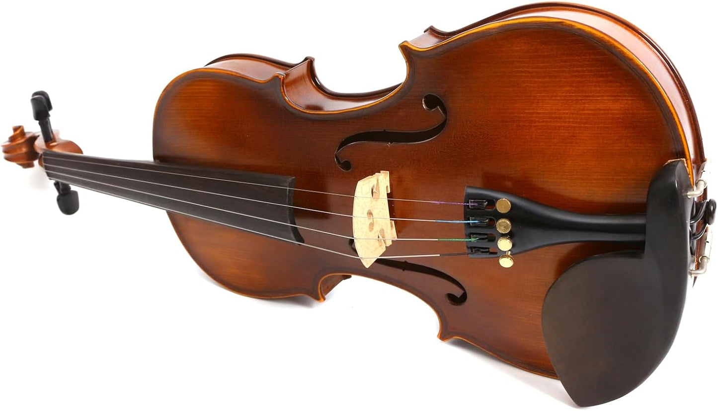Violin 3/4 size for Kids &Beginners &Adults Spruce Top Maple Back Side Students Starter Violin Set with Case,Bow,Rosin,Tuner,Shoulder Rest and Extra Strings