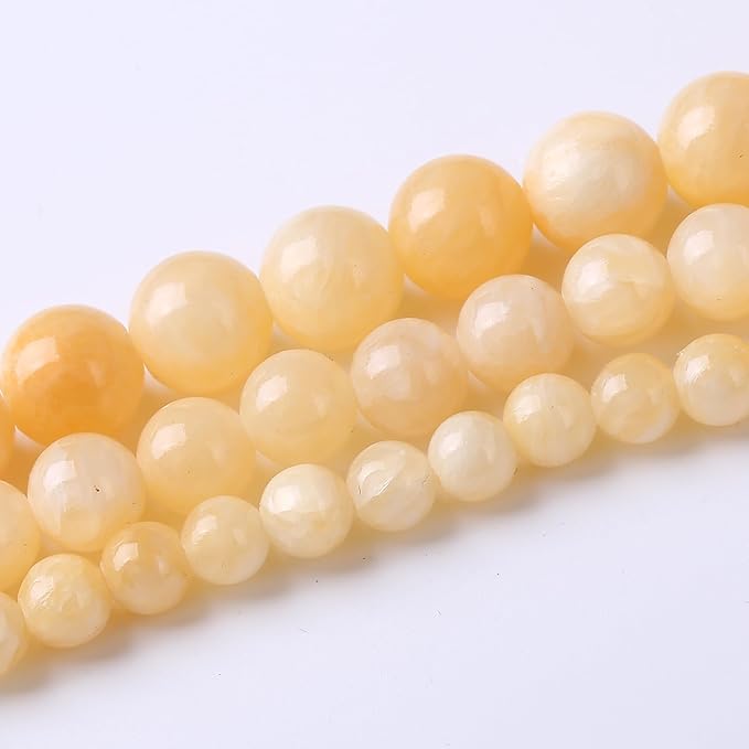 Rice Topaz Stone Beads Gemstone Round Crystal Energy Jade Beads Stone Beads for Jewelry Making DIY Bracelet Necklace Jewelry Making 1 Strand 15.5inch 4MM