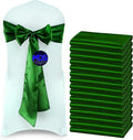 MDS Pack of 300 PCS Satin Chair Sashes Charmeuse Sateen Dining Chair Bows Ribbon Ties Back Sash for Wedding Party Birthday Home Hotel Restaurant Banquet Decoration (7 x 108 Inch, Green)