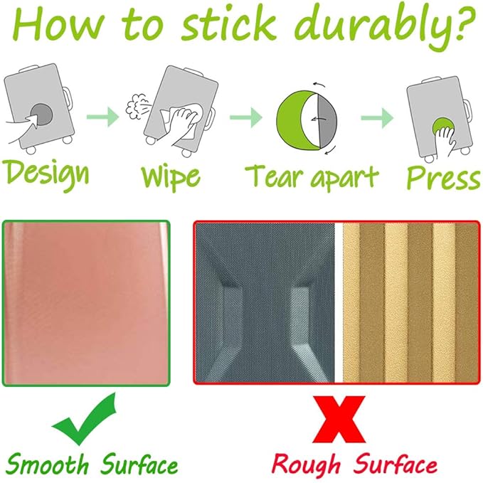 QTL Luggage Stickers for Adults Kids Travel Stickers for Luggage for Easy Identification Waterproof Vinyl Packs 100Pcs