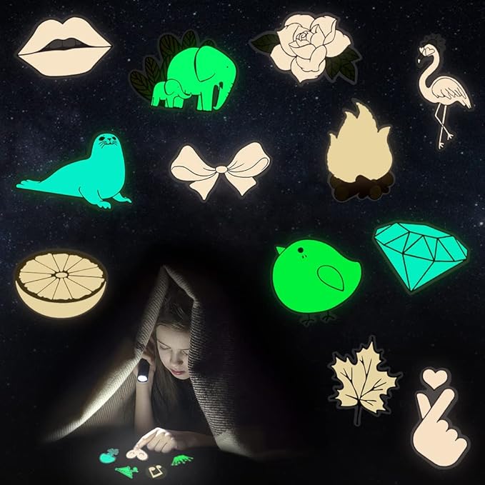 QTL Glow in The Dark Stickers for Wall Stickers for Kids Glow in Dark Stickers for Decor Kids Bedroom Stocking Stuffers 30Pcs