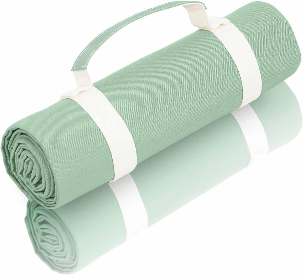 4’9” x 6’3” White Lightweight Water-Resistant Canvas Mat – Picnic, Outdoor, Beach, Park, Camping, Toy Mat