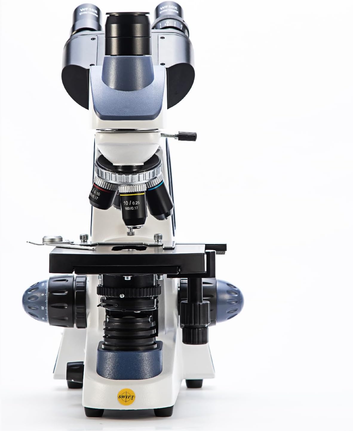 SWIFT Compound trinocular Microscope, 40X-2500X Mechanical Stage Microscope for Adults with 10MP Camera and Slides,Software Windows/Mac Compatible