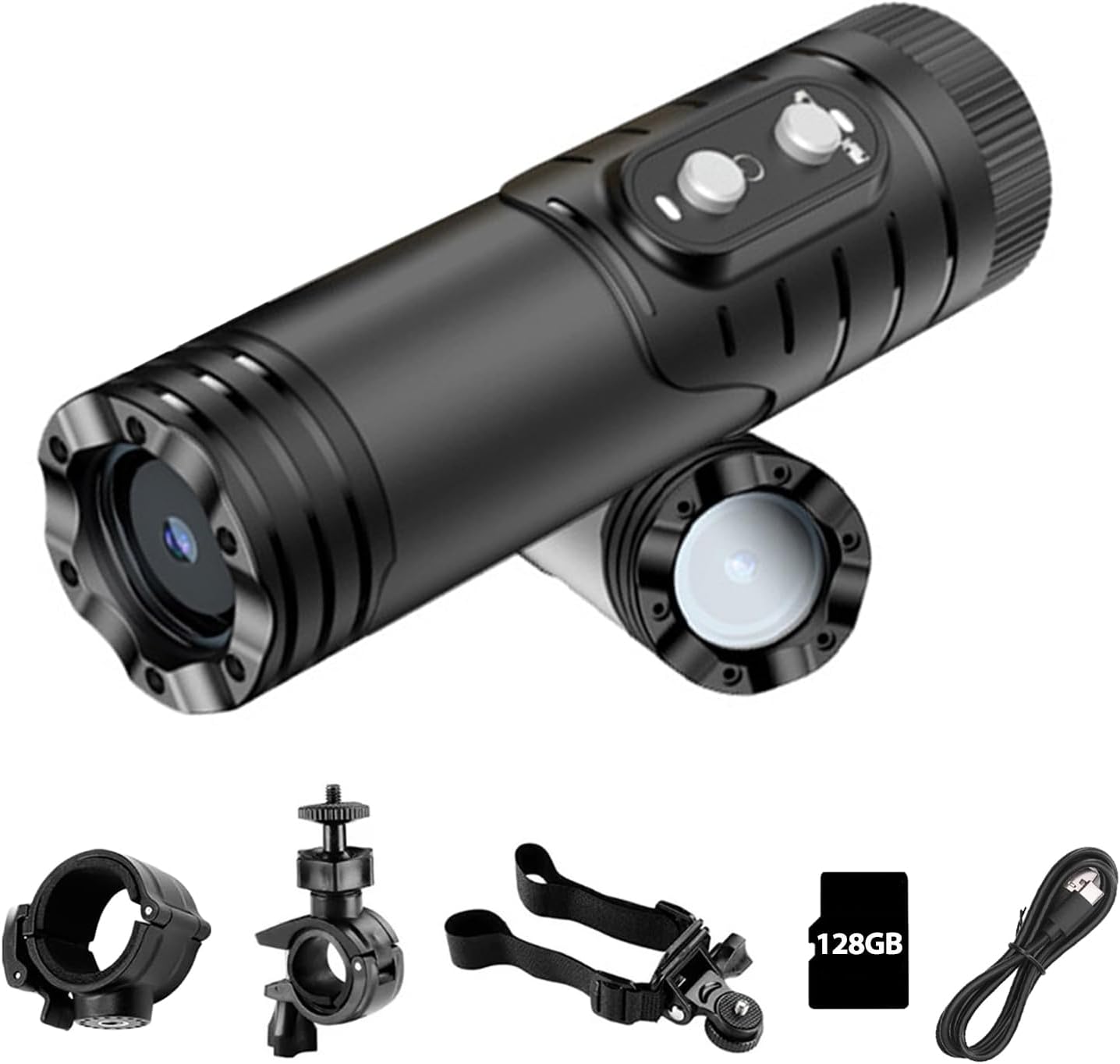 WiFi Helmet Camera, HD 1080P Bike Motorcycle Helmet Camera, IP66 Waterproof Action Camera for Cars, Bicycle, Motorbike & Sports Helmet (with 128G Card)