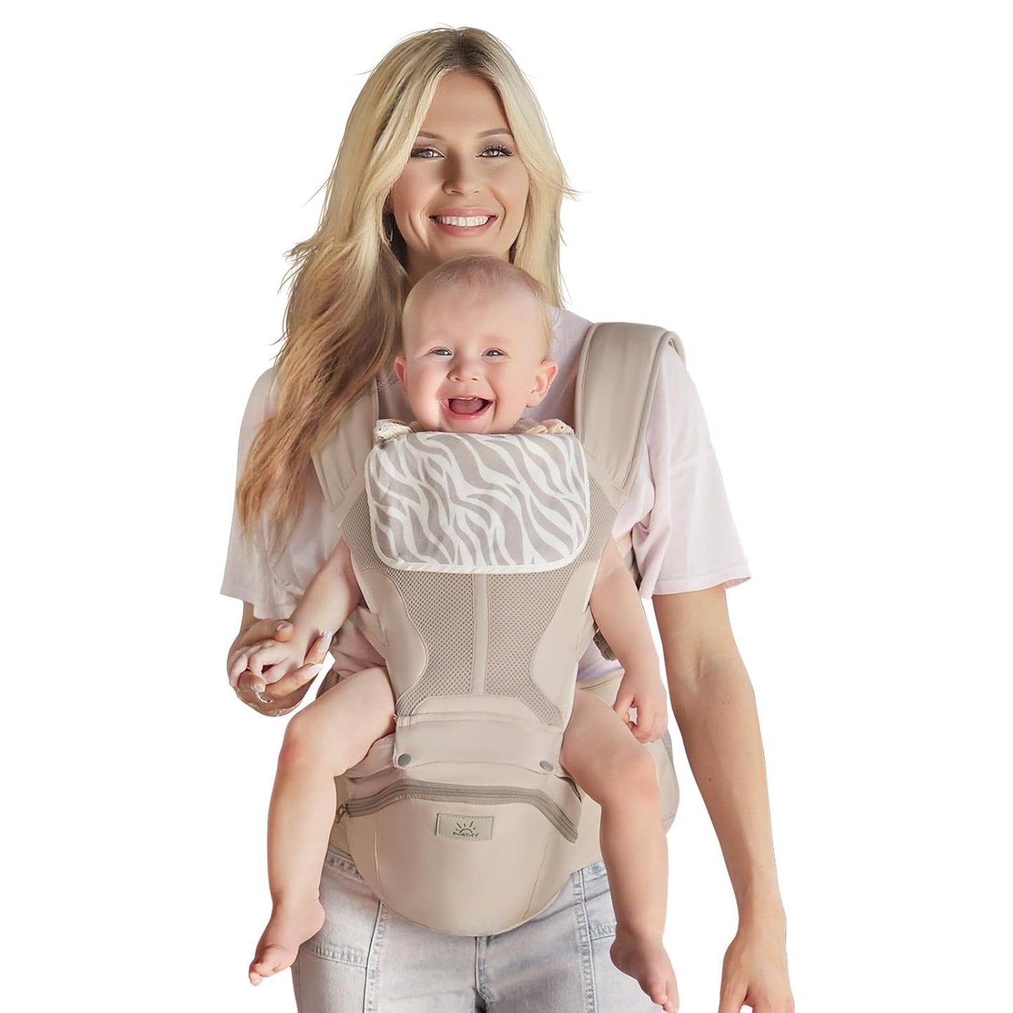 Baby Carrier Pro, MOMTORY Safety-Certified 6-in-1 Ultra Storage Baby Carrier Newborn to Toddler, Detachable Baby Holder Carrier with Hip Seat, Ergonomic Cozy Baby Body Carrier for 7-50lbs, Khaki