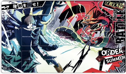 New Mlikemat Playmat Slifer The Sky Dragon & Kaiba Seto TCG CCG OCG Trading Card Game Mat with Zones + Free Bag (ZD039-959-A)