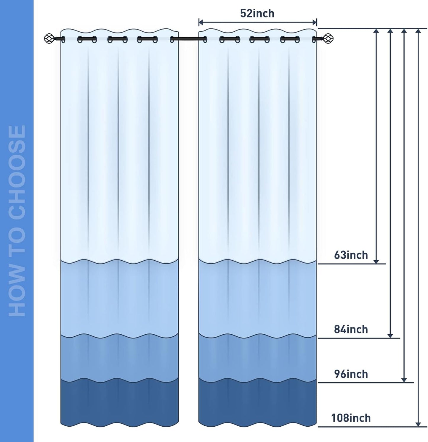 Aimego Palm Trees Blackout Curtains Blue Ocean Tropical Hawaiian Scenery Window Drapes Decor for Bedroom Living Room Grommet Top Room Darkening Curtains 2 Panel Set, 52"X84"
