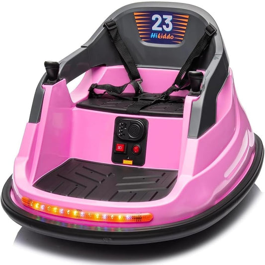 12V Kids Bumper Car, Electric Baby Bumper Car for Toddlers with Remote Control, 3 Speeds - Light Pink