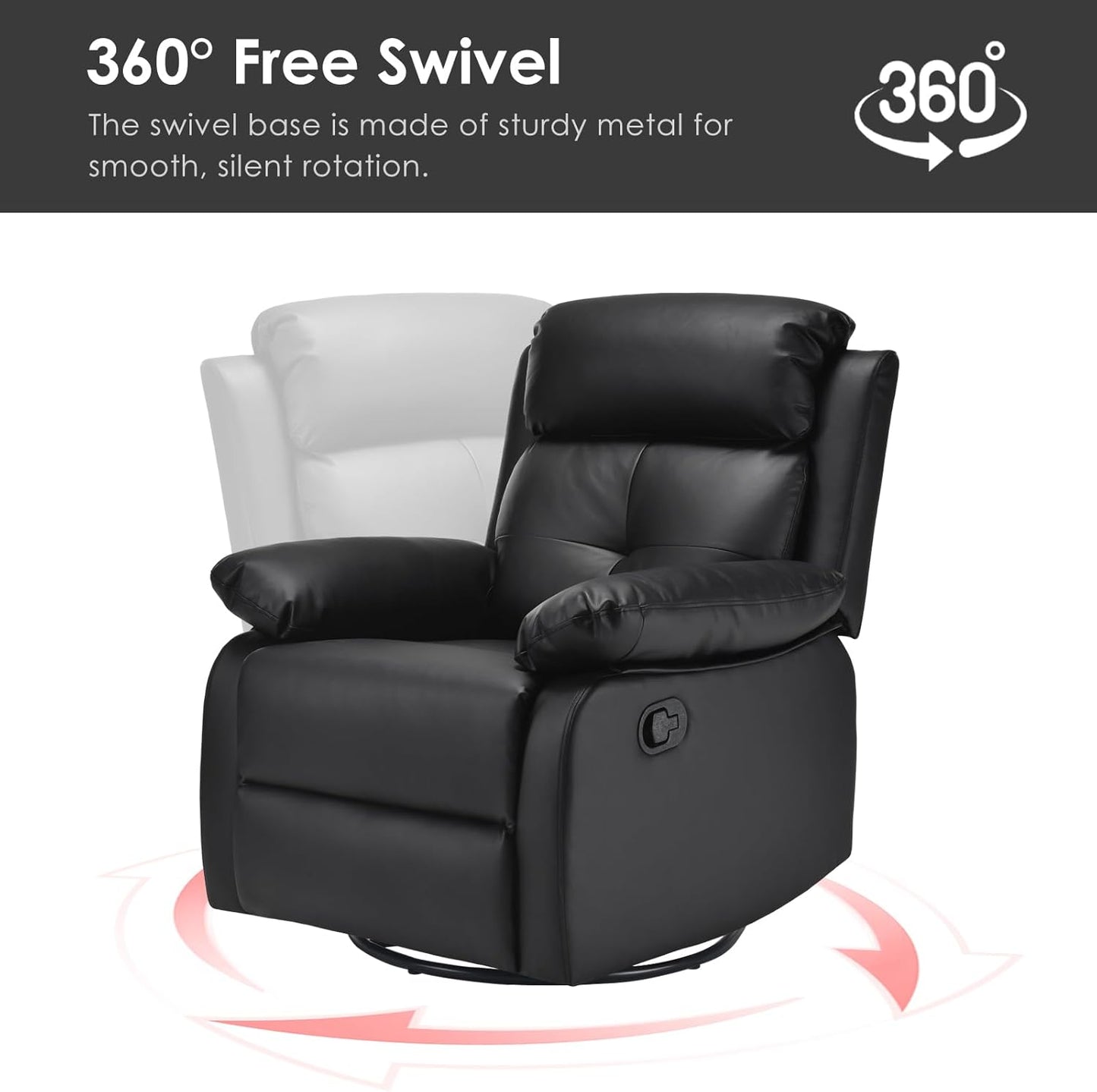 Small Rocker Swivel Recliner Chair for Adults Women for Small Spaces, Bedroom, Living Room