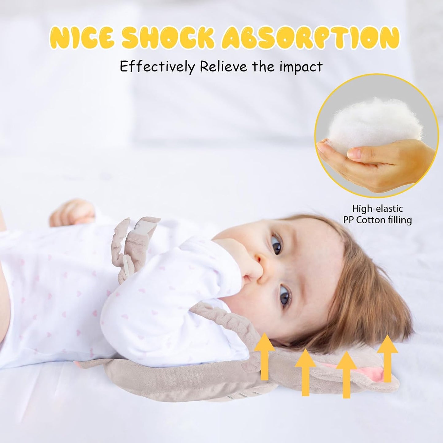 Baby Head Protection Backpack - Soft & Comfortable, Cute Cartoon Design, Elephant