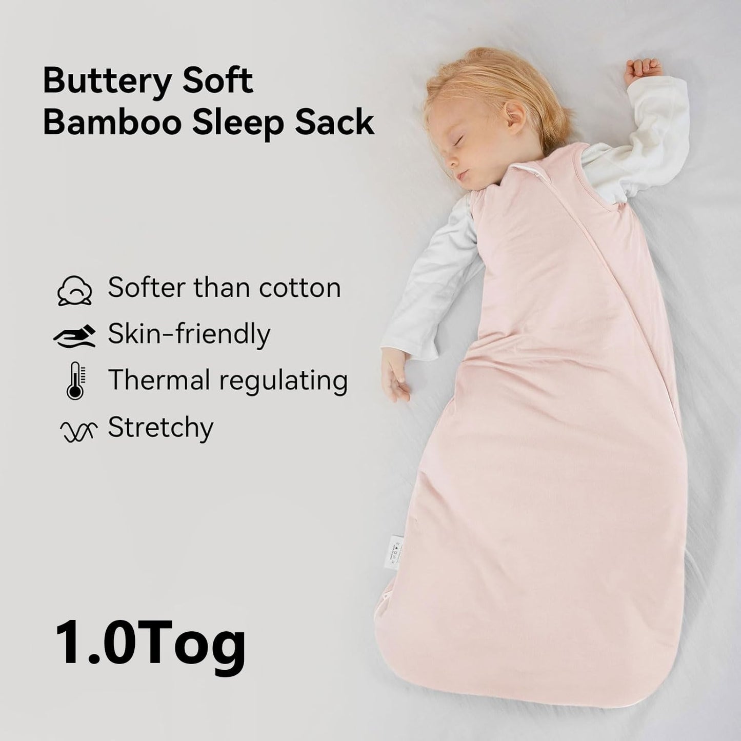 Rayon Made from Bamboo Sleep Sack 24-36 Months 1.0 Tog Ultra Soft Baby Wearable Blanket Toddler Sleep Sack 2t-3t for Babies Unisex 2-Way Zipper 3t Baby Sleeping Bag Extra Large Long XXL
