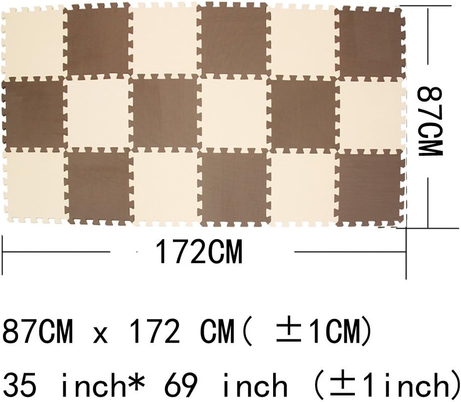 MQIAOHAM® 18 Pieces Puzzle Play Mats, Soft Baby Play Mat, Kids Interlocking Foam Floor Tiles, Toddlers Carpet Playmats G301018-106110