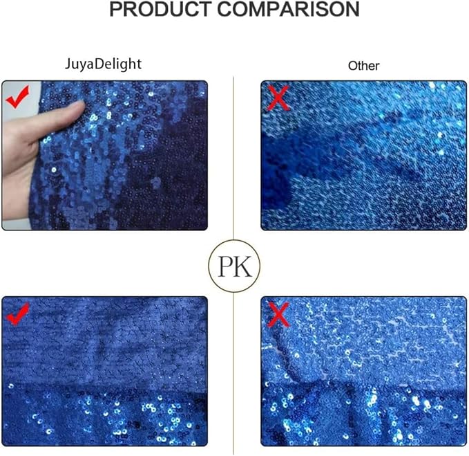 Juya Delight Navy Blue Sequin Backdrop Curtain 6FT X 6FT Glitter Shimmer Photo Backdrop Curtains for Birthday Party Birthday Decoration