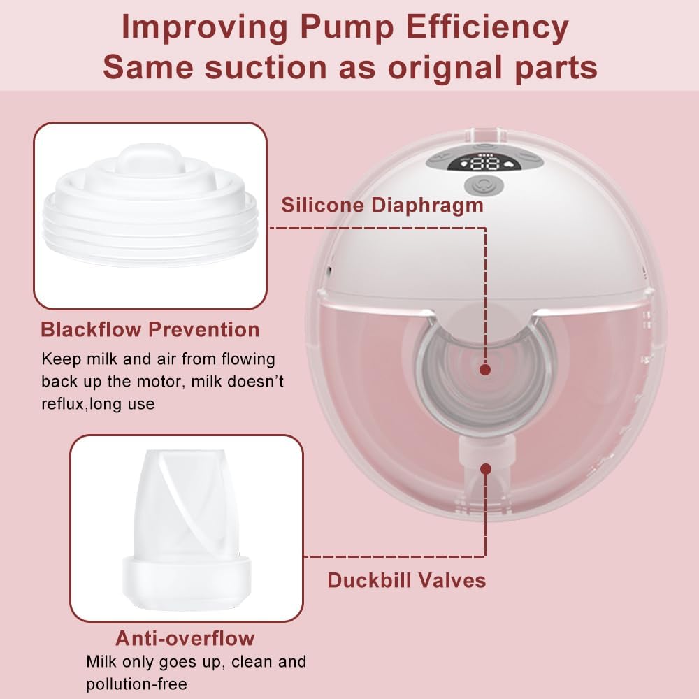 4PCS M5 Breast Pump Replacement Parts,2pcs Silicone Duckbill Valve & 2pcs Silicone Diaphragm Compatible with Momcozy M5 Wearable Breastpump, Mom Cozy Breastfeeding Essential Accessories
