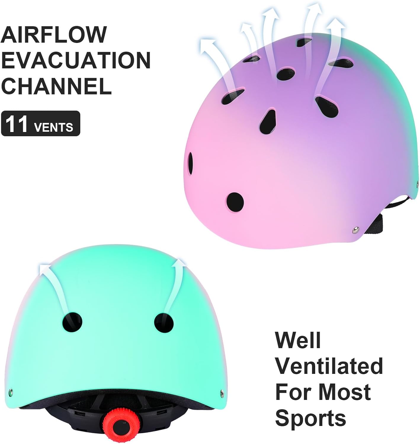 Adjustable Kids Bike Helmet with Knee Pads Elbow Pads Wrist Guards for Age 3-5-8-14+ Youth/Teens,Ventilation Multi-Sport Scooter Roller Skate Rollerblading Skateboarding Climbing Cycling