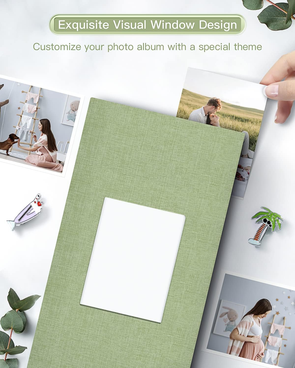 popotop Photo Album 4x6-300 Photos Linen Cover Photo Books with 300 Horizontal Pockets,Slip-in Picture Albums for Family Wedding Anniversary Baby Vacation Pictures