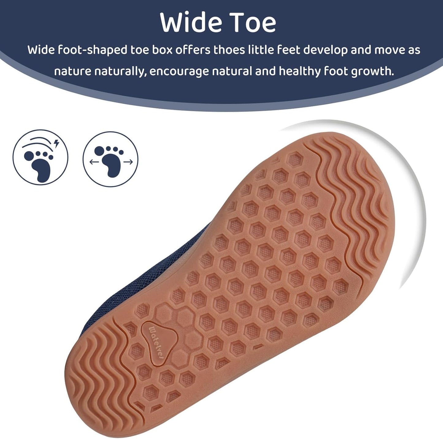 WateLves Toddler Little Kids Wide Barefoot Shoes The First Walking Shoes Girls Boys Breathable Zero Drop Minimalist Sneakers with Wide Toe Box Natural to Grow