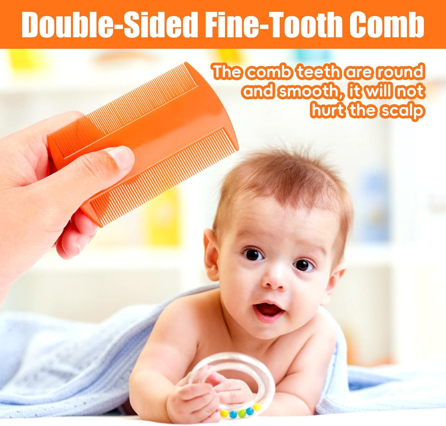 Baby Hair Brush and Comb Set, 4Pcs Baby Soft Bristles hairbrush Cradle Cap Brush Hair Comb for Newborns Toddlers Boys Girls (Yellow)