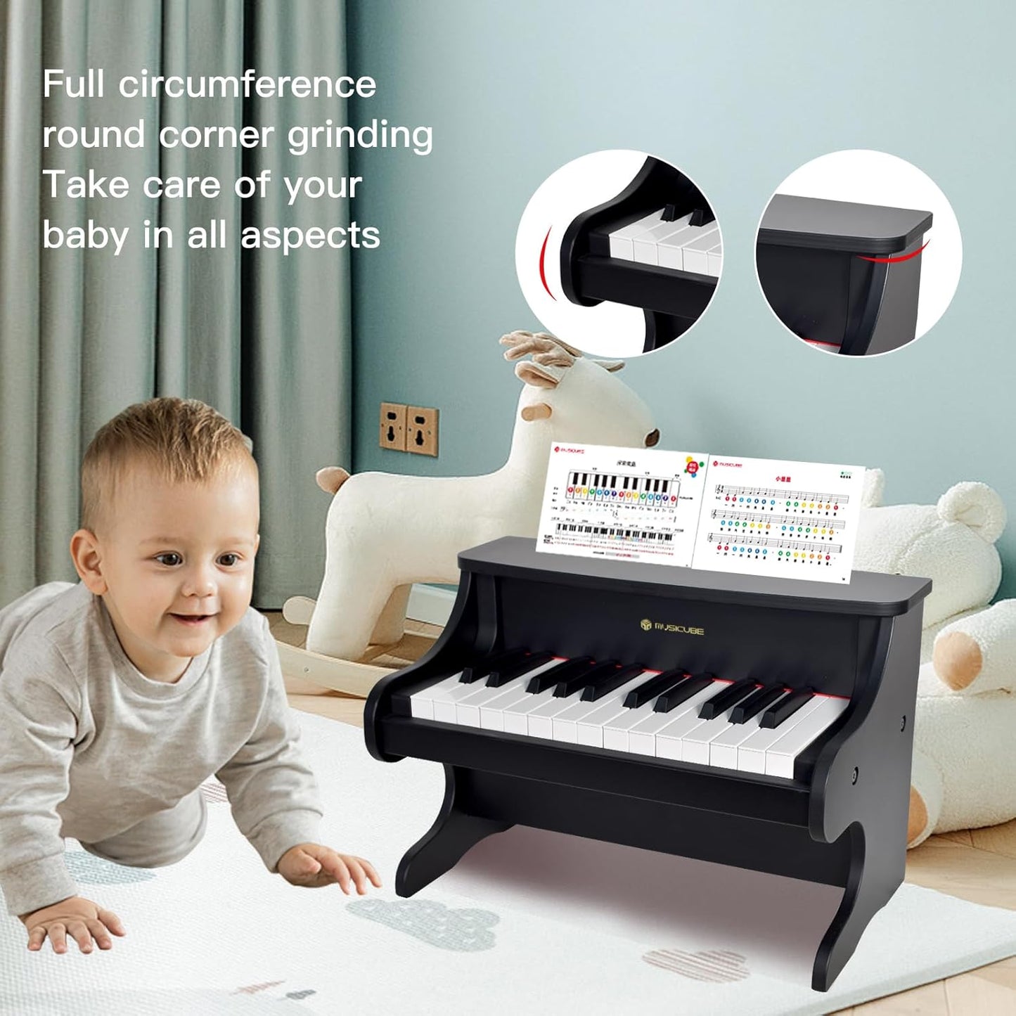 MUSICUBE Kids Piano Keyboard 25 Keys Digital Piano for 3-7 Years Old Beginner Girls Boys First Mini Piano Toys Educational Musical Instrument Gift Choice (Range: C4-C6)