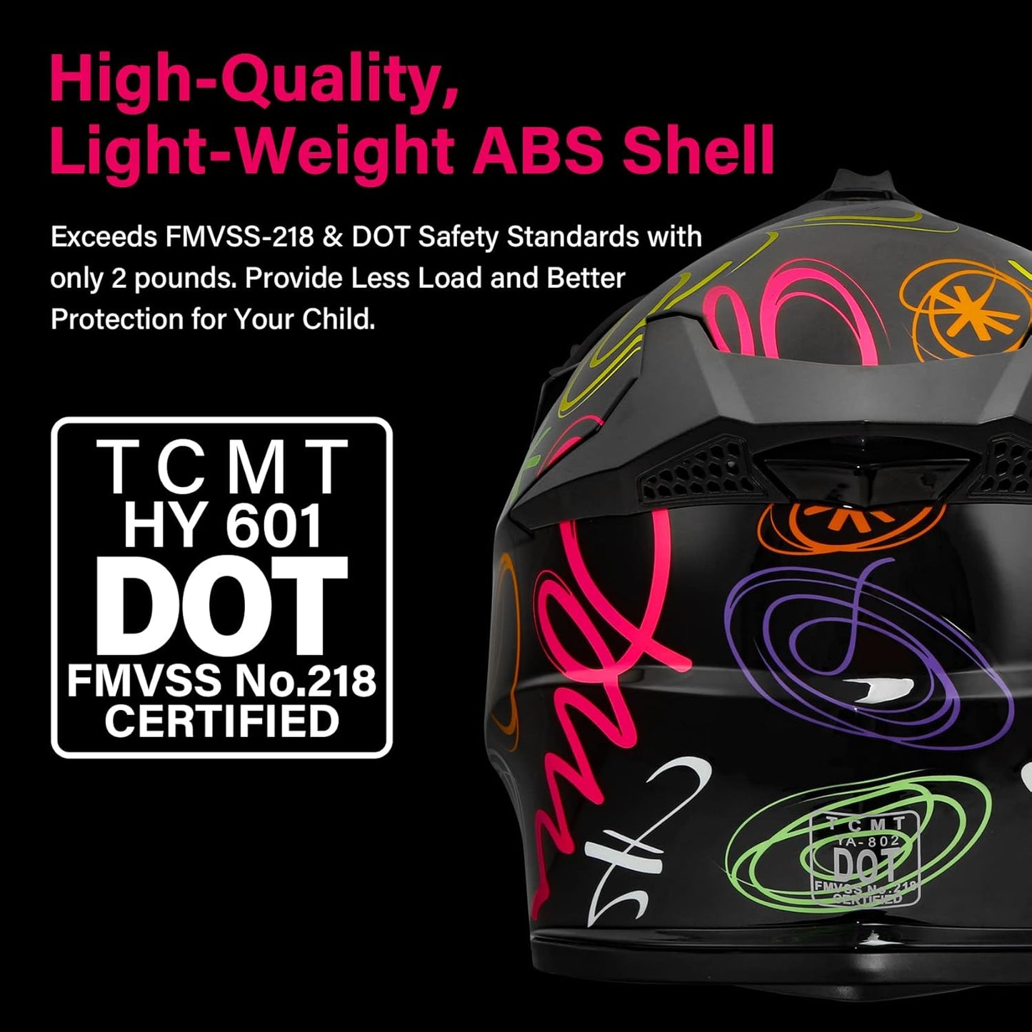 TCMT Dot Youth & Kids Motorcycle Off-Road Helmet Full Face Motocross Street Dirt Bike Mountain Bike BMX MX ATV Helmet+Goggles+Gloves New