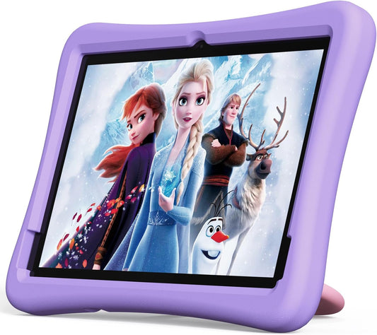 plimpton 2025 Upgraded Kids Tablet, 10 Inch Android 15 Tablet for Kids with Case Included, Octa-Core, Google Kids Space, Parental Control, 4GB+64GB, WiFi, YouTube, Great Gift for Toddler(Purple)