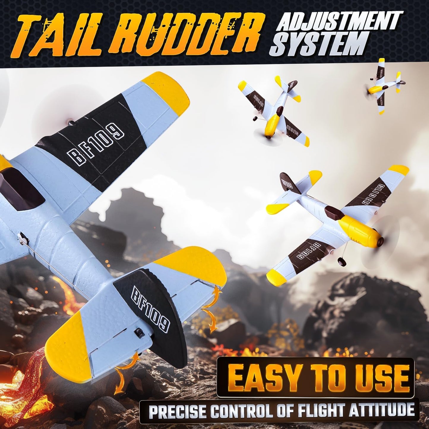 BEZGAR 3 Channel RC Plane, Drones for Kids, 6-axis Gyro Remote Control Airplane, RC Helicopter, Easy Control for Beginners Toys with Colorful LED Navigation Lights