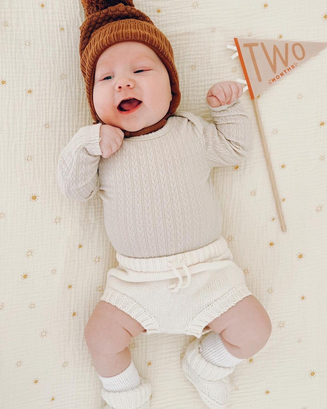 Lucy Darling Petit Milestone Pennants – Baby Monthly Milestone Pennant Flags – Newborn Photo Props & Felt Nursery Decor – Keepsake Banner Set for Baby Photos – Mountain Fields